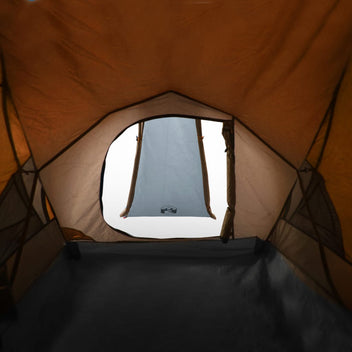 Resetält för 2 personer, grå/orange, 320x140x120 cm, 185T taffeta