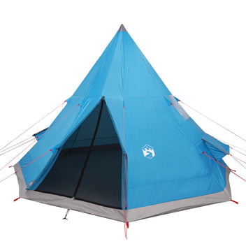 Camping tält för 4 personer, blått, 367x367x259 cm, 185T taffeta