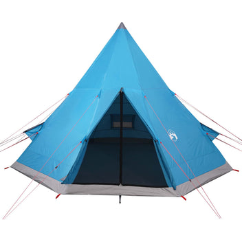 Camping tält för 4 personer, blått, 367x367x259 cm, 185T taffeta