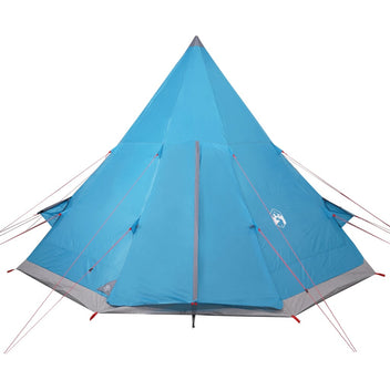 Camping tält för 4 personer, blått, 367x367x259 cm, 185T taffeta