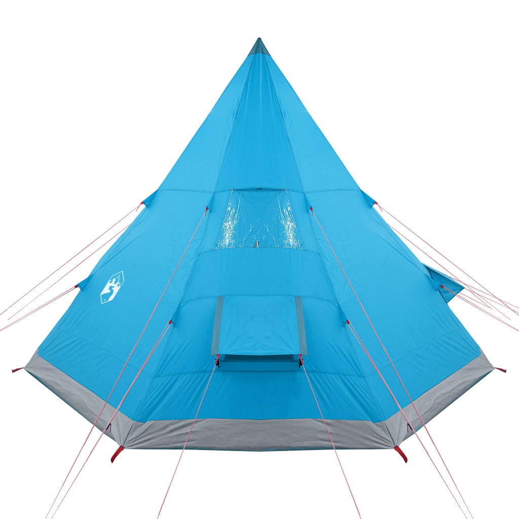 Camping tält för 4 personer, blått, 367x367x259 cm, 185T taffeta