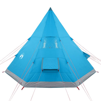 Camping tält för 4 personer, blått, 367x367x259 cm, 185T taffeta