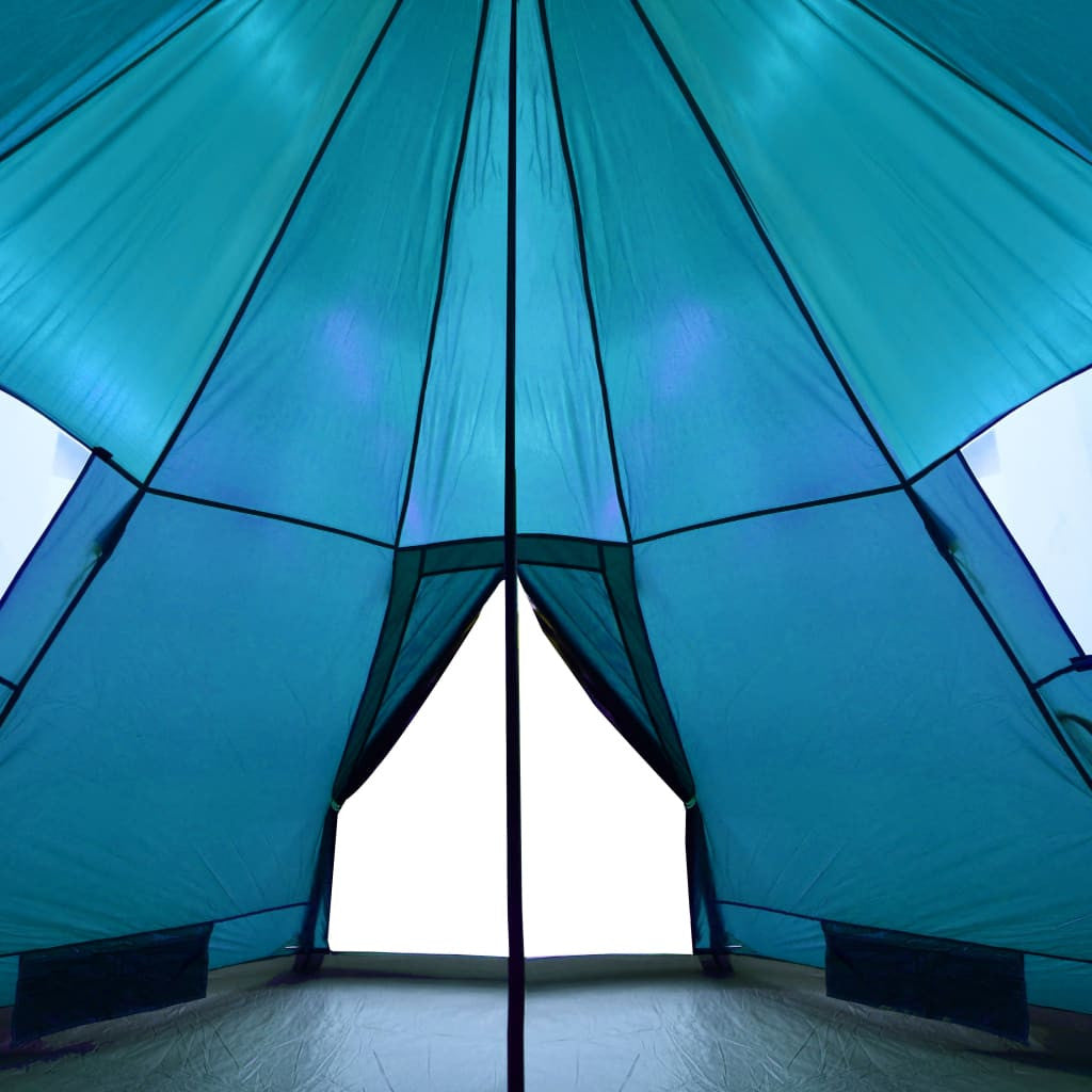 Camping tält för 4 personer, blått, 367x367x259 cm, 185T taffeta