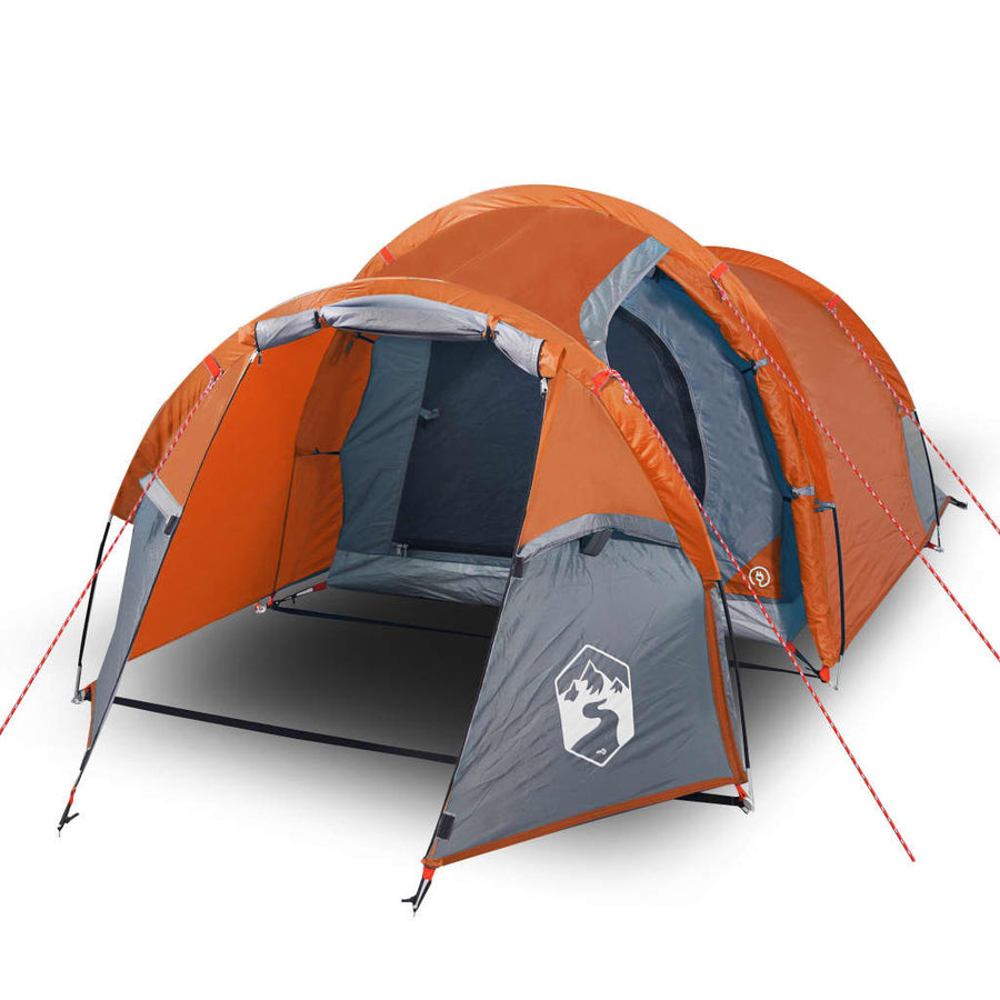 Retkiteltta 4 hengelle harmaa/oranssi 360x135x105 cm 185T tafti