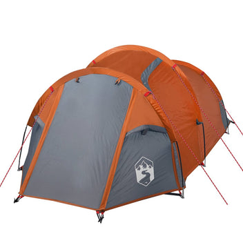Campingtält för 4 personer, grå/orange, 360x135x105 cm, 185T taft