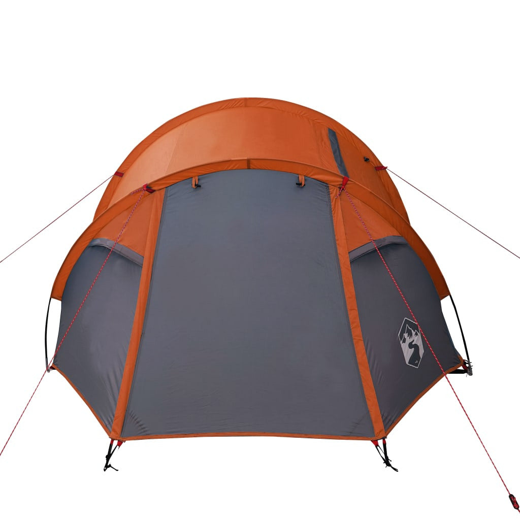 Campingtält för 4 personer, grå/orange, 360x135x105 cm, 185T taft
