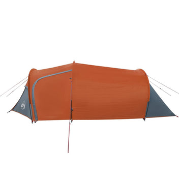 Campingtält för 4 personer, grå/orange, 360x135x105 cm, 185T taft