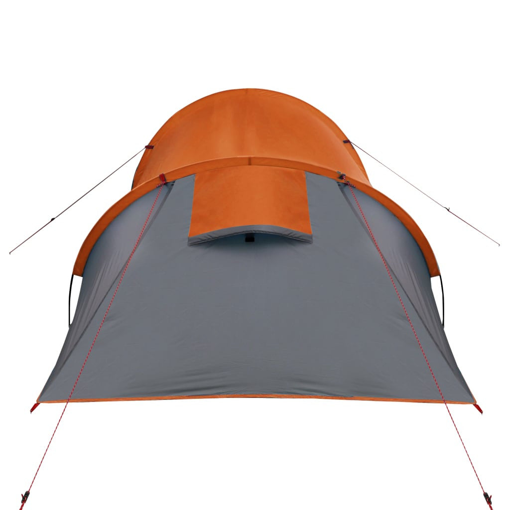 Campingtält för 4 personer, grå/orange, 360x135x105 cm, 185T taft
