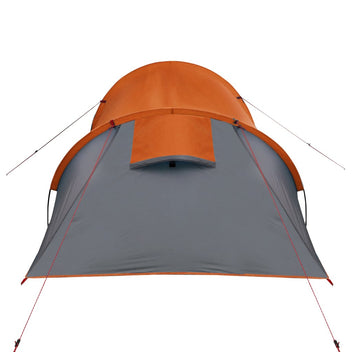 Campingtält för 4 personer, grå/orange, 360x135x105 cm, 185T taft
