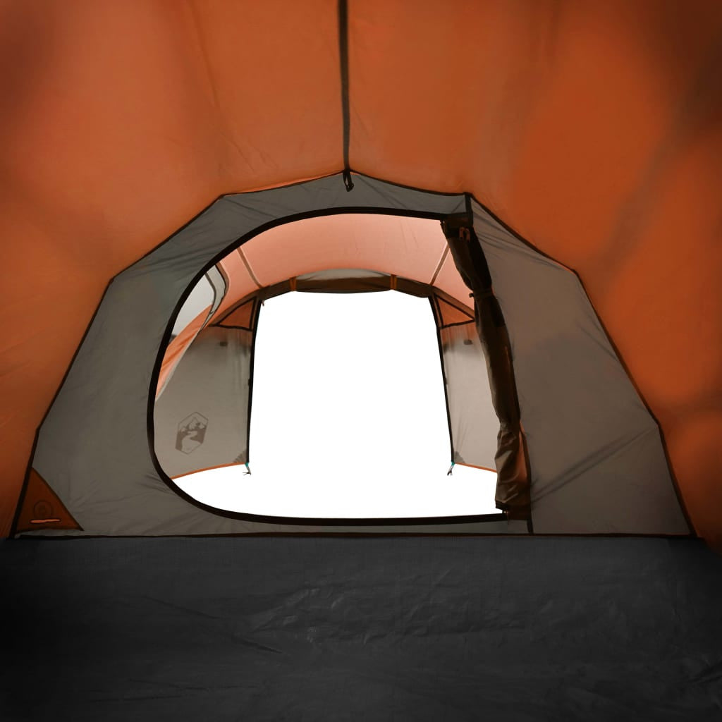 Campingtält för 4 personer, grå/orange, 360x135x105 cm, 185T taft