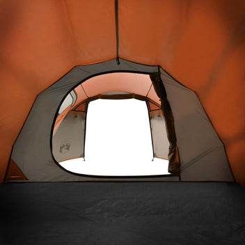 Campingtält för 4 personer, grå/orange, 360x135x105 cm, 185T taft