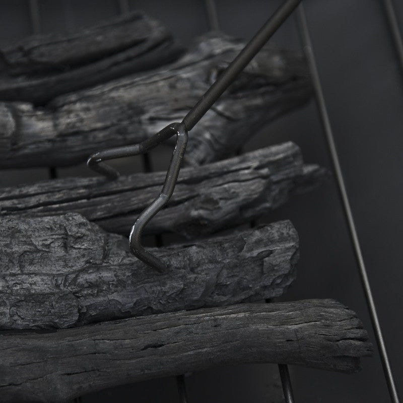 3-in-1 nuotiopaikka kipinäsuojalla grilliritilä puutarha BBQ musta 76 x 76 x 47 cm