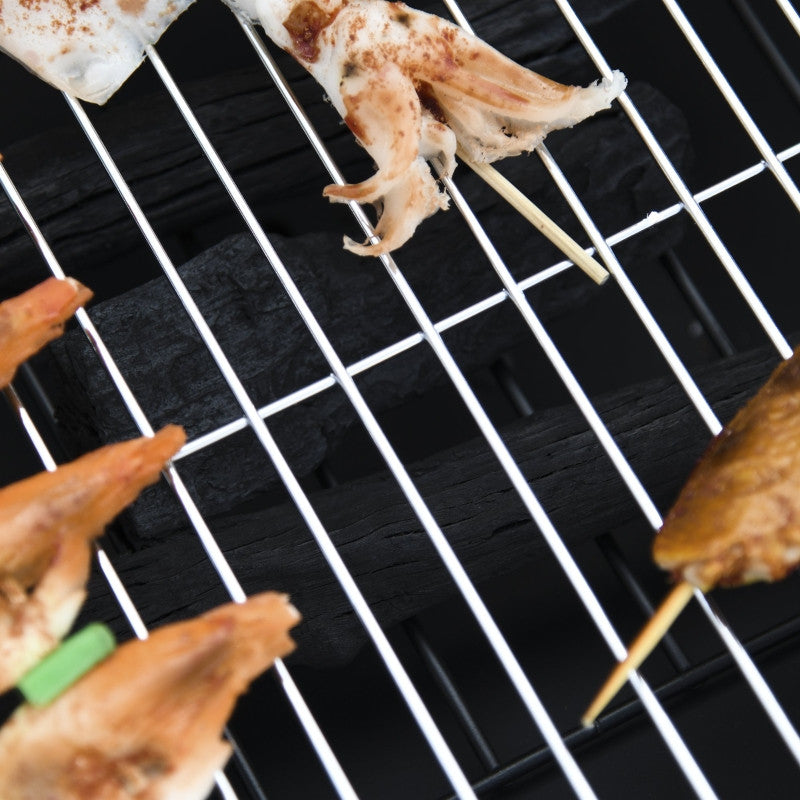 3-in-1 nuotiopaikka kipinäsuojalla grilliritilä puutarha BBQ musta 76 x 76 x 47 cm