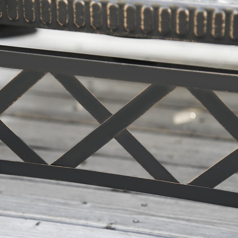 3-in-1 nuotiopaikka kipinäsuojalla grilliritilä puutarha BBQ musta 76 x 76 x 47 cm