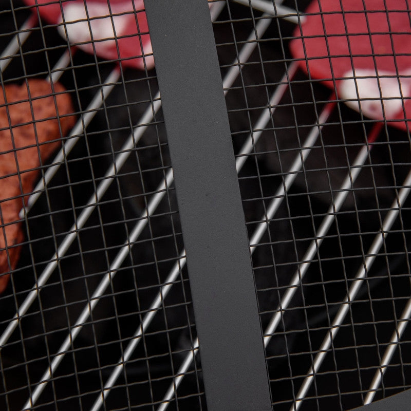 nuotiopaikka kipinäsuojalla pyöreä nuotiopaikka puutarhaan BBQ teräs musta 81 x 81 x 50 cm