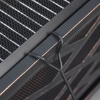 nuotiokaukalo kipinäsuojalla, grilliritilällä, neliö, teräskotelo, musta, 66 x 66 cm.