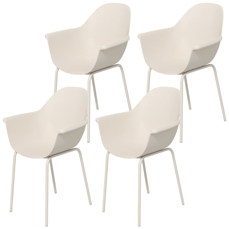 Set med 4 trädgårdsstolar, modern design, 59 cm x 55 cm x 84 cm, grå