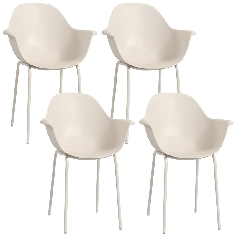 Set med 4 trädgårdsstolar, modern design, 59 cm x 55 cm x 84 cm, grå
