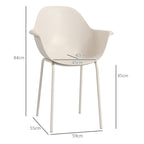 4 puutarhatuolin sarja, moderni muotoilu, 59 cm x 55 cm x 84 cm, harmaa