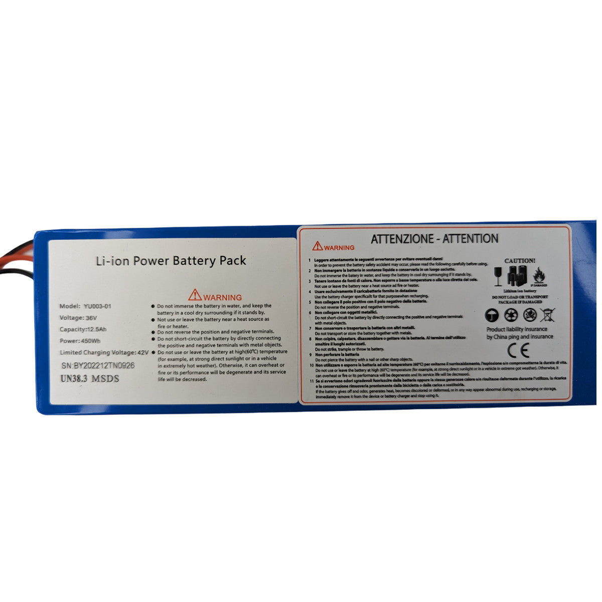 Sähköpotkulaudan akku 36V 12.5 Ah