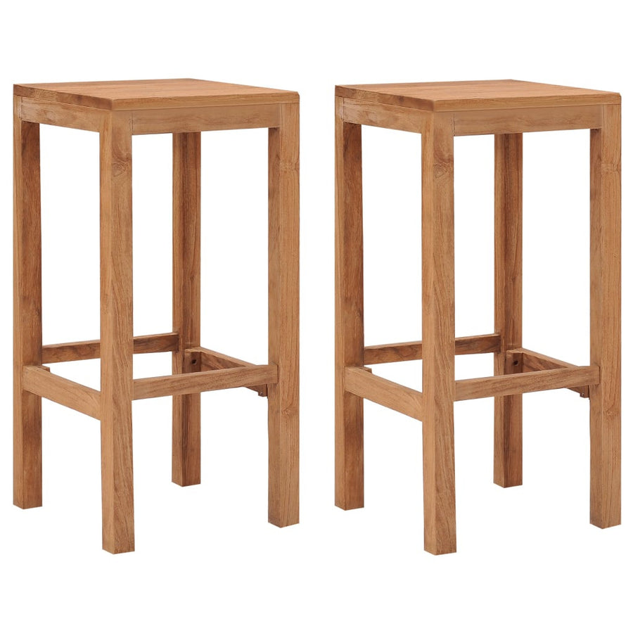 Barstolar, 2 st, massiv teak