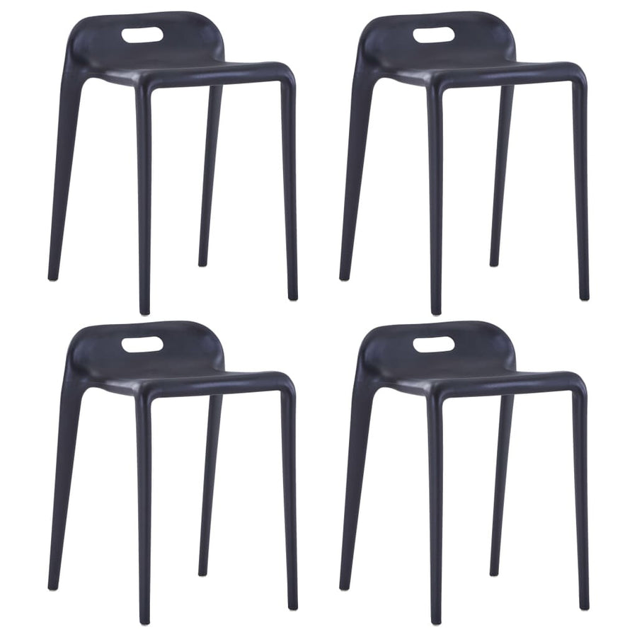 Staplingsbara pallar, 4 st, svart plast