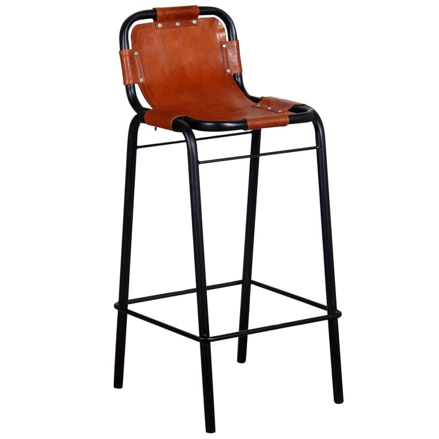 Barstolar, 2 st, äkta läder