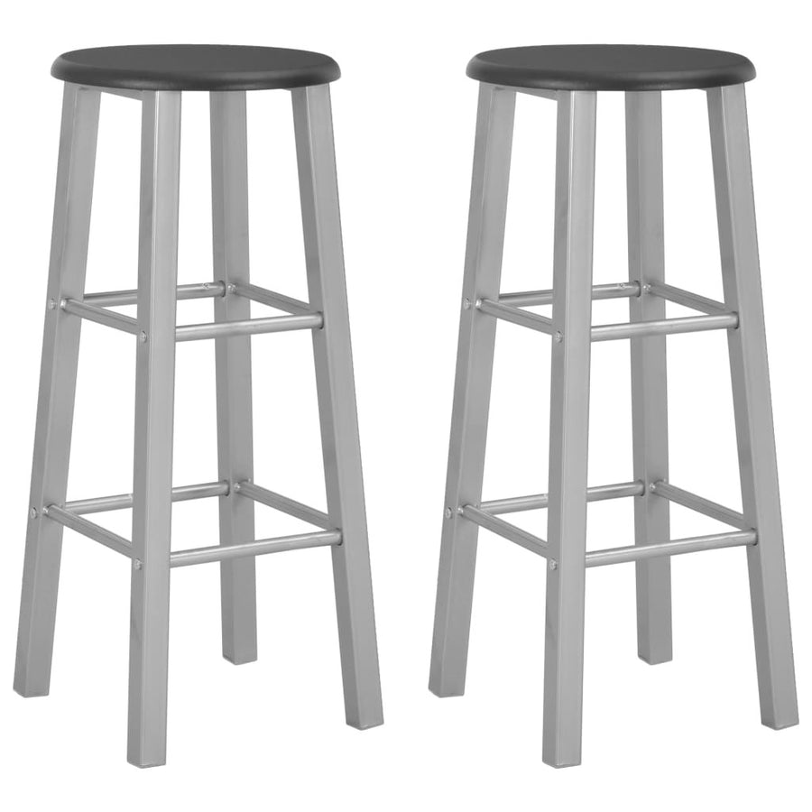 Barstolar, 2 st, silver MDF