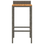 Baarijakkarat 4 kpl harmaa polyrottinki ja täysi akasiapuu