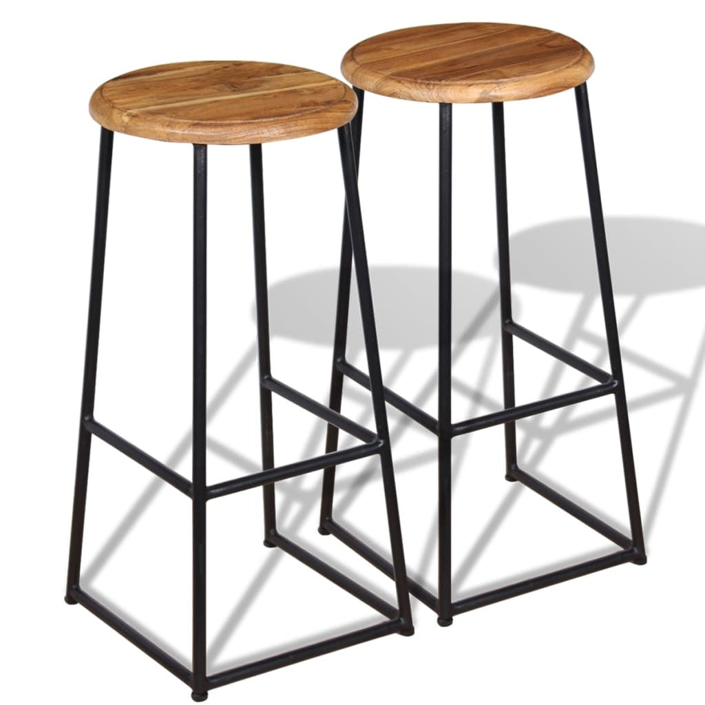 Barstolar, 2 st, massiv teak