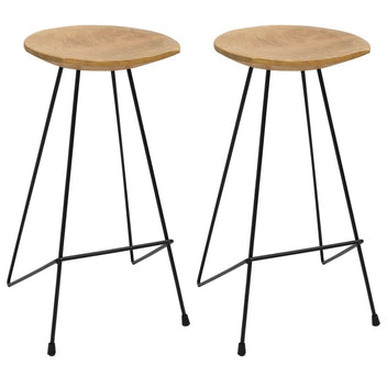 Barstolar, 2 st, massiv teak