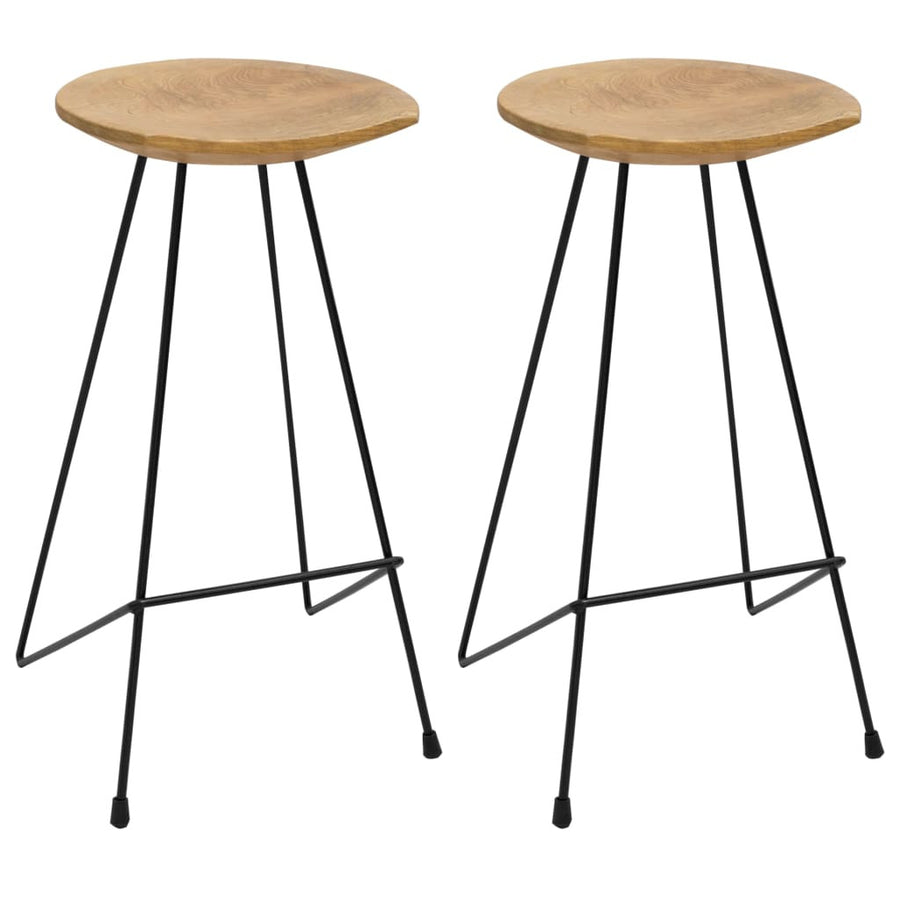 Barstolar, 2 st, massiv teak