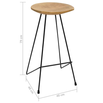 Barstolar, 2 st, massiv teak