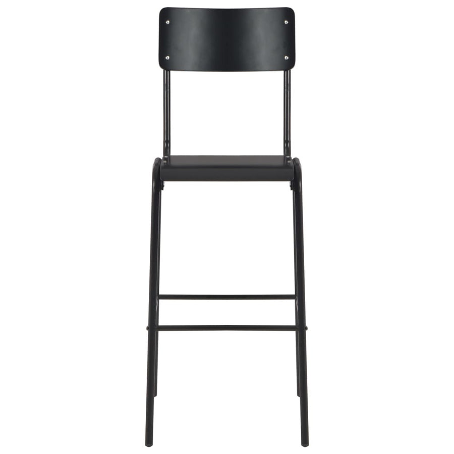 Barstolar, 2 st, svart plywood och stål