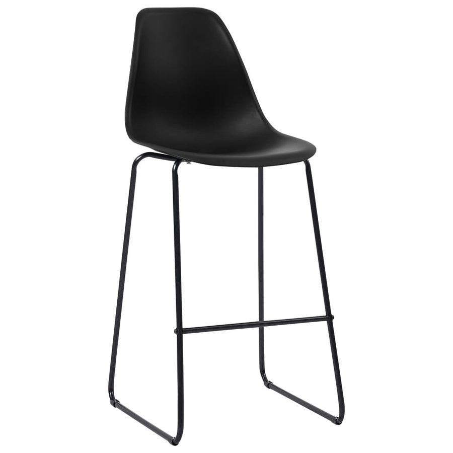 Barstolar, 4 st, svart plast