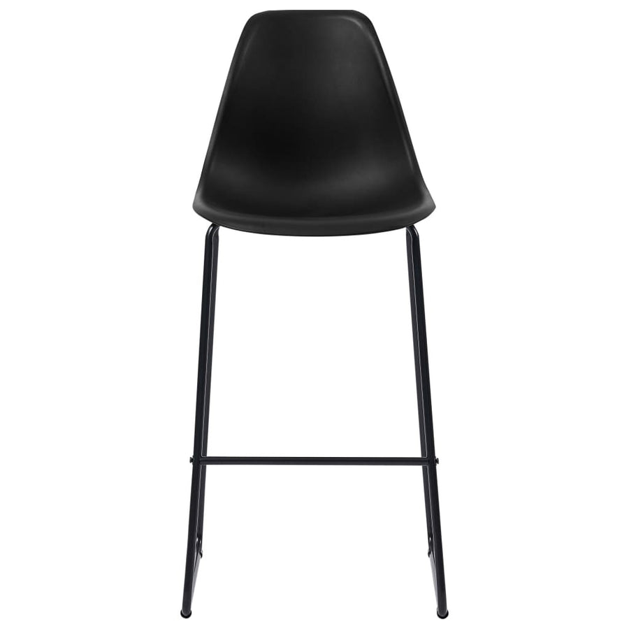 Barstolar, 4 st, svart plast