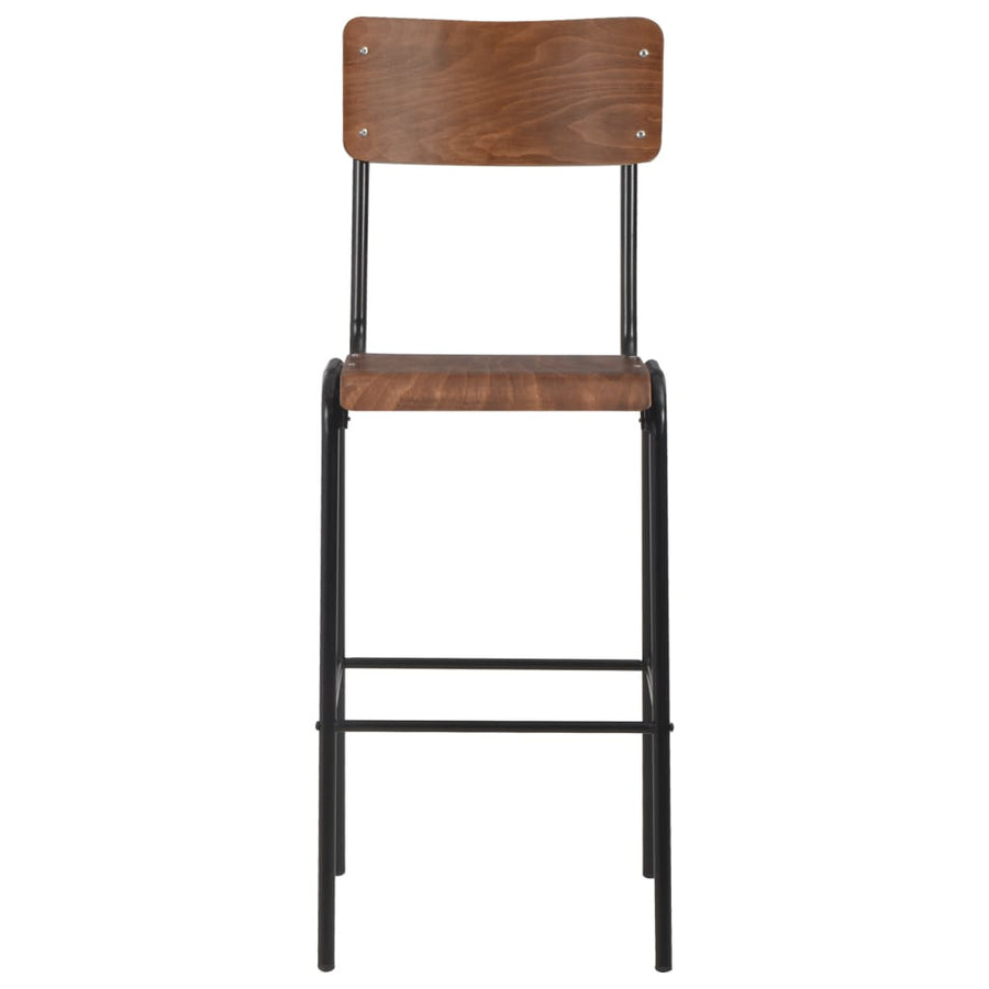 Barstolar, 4 st, massiv plywood och stål