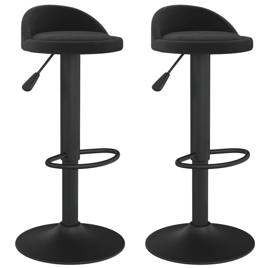 Barstolar, 2 st, svart sammet