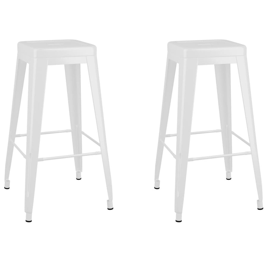 Barstolar, stapelbara, 2 st, vitmetall