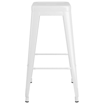 Barstolar, stapelbara, 2 st, vitmetall