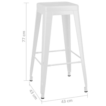 Barstolar, stapelbara, 2 st, vitmetall