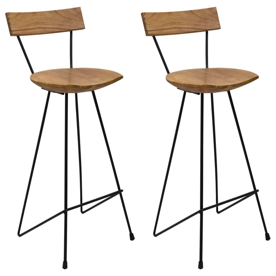 Barstolar, 2 st, massiv teak