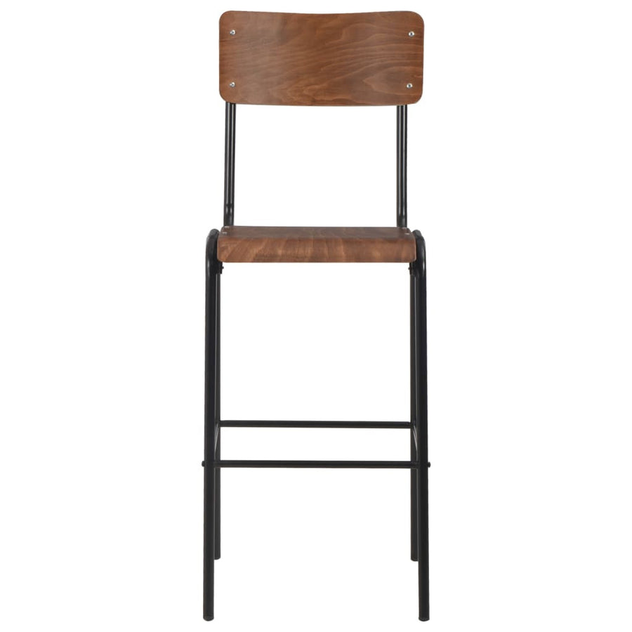 Barstolar, 2 st, brun plywood och stål