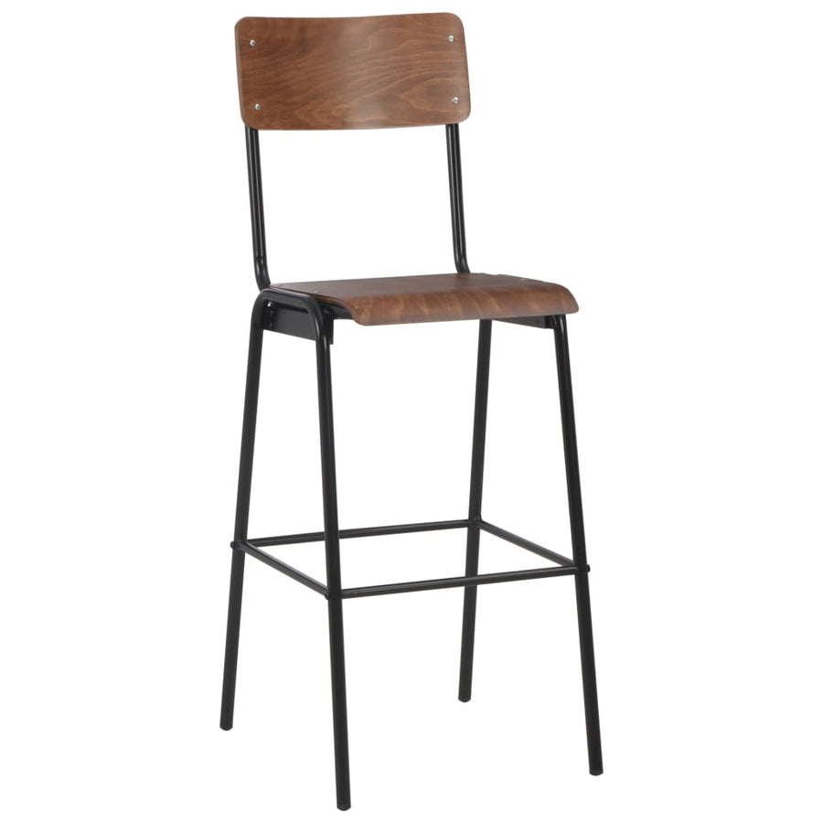 Barstolar, 2 st, brun plywood och stål