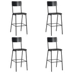 Baarijakkarat 4 kpl musta täysi vaneri teräs