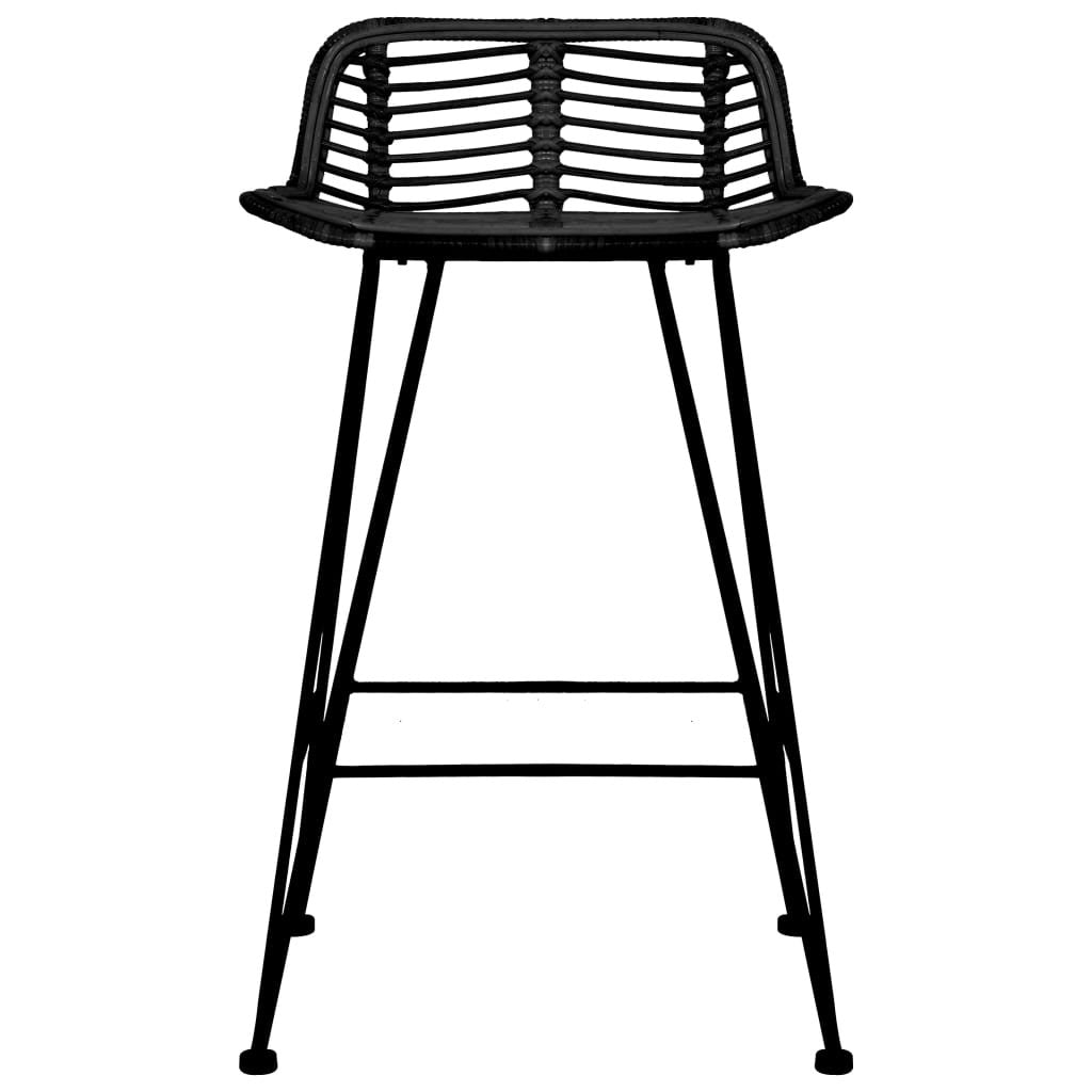 Baarituolit 2 kpl rottinki musta