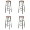 Barstolar, 4 st, silver och brun MDF