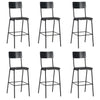 Barstolar, 6 st, svarta, massiv plywood, stål