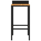 Baarijakkarat 4 kpl musta polyrottinki ja täysi akasiapuu