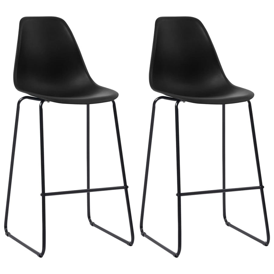 Barstolar, 2 st, svart plast